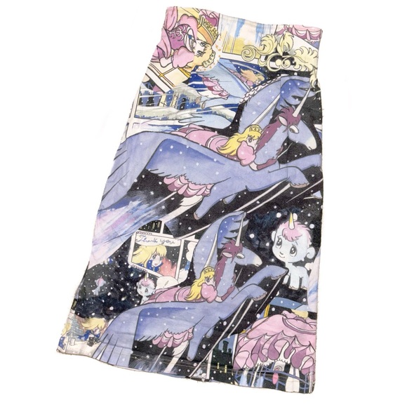 Rare High waisted fitted skirt with Osamu Tezuka collab unico print - Picture 1 of 3